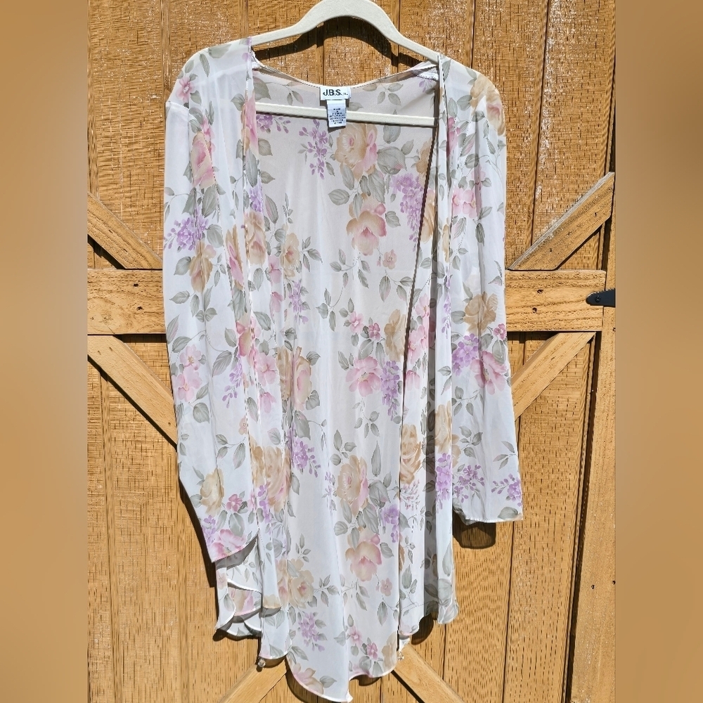 J.B.S. Floral Sheer Cardigan - Pastel Hues